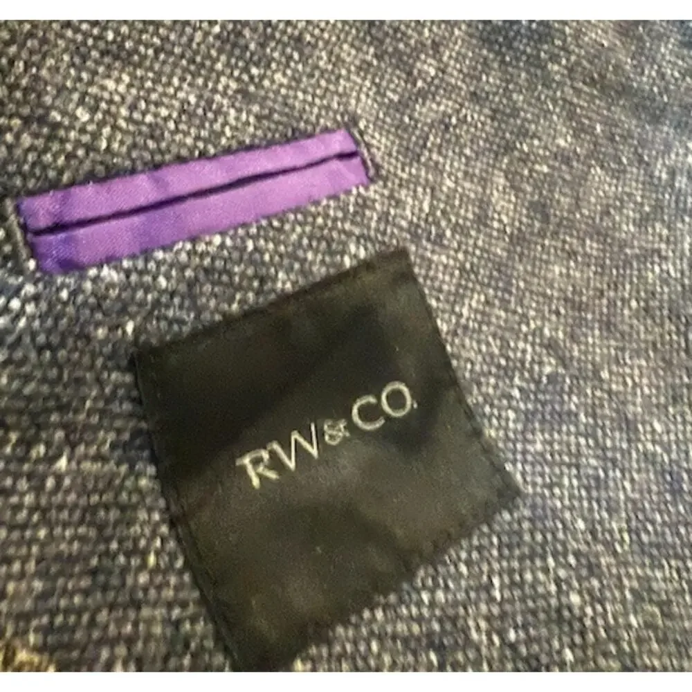 RW & Co. Double Breasted Wool Blazer, Donegal Gray Tweed, Men's Size 38